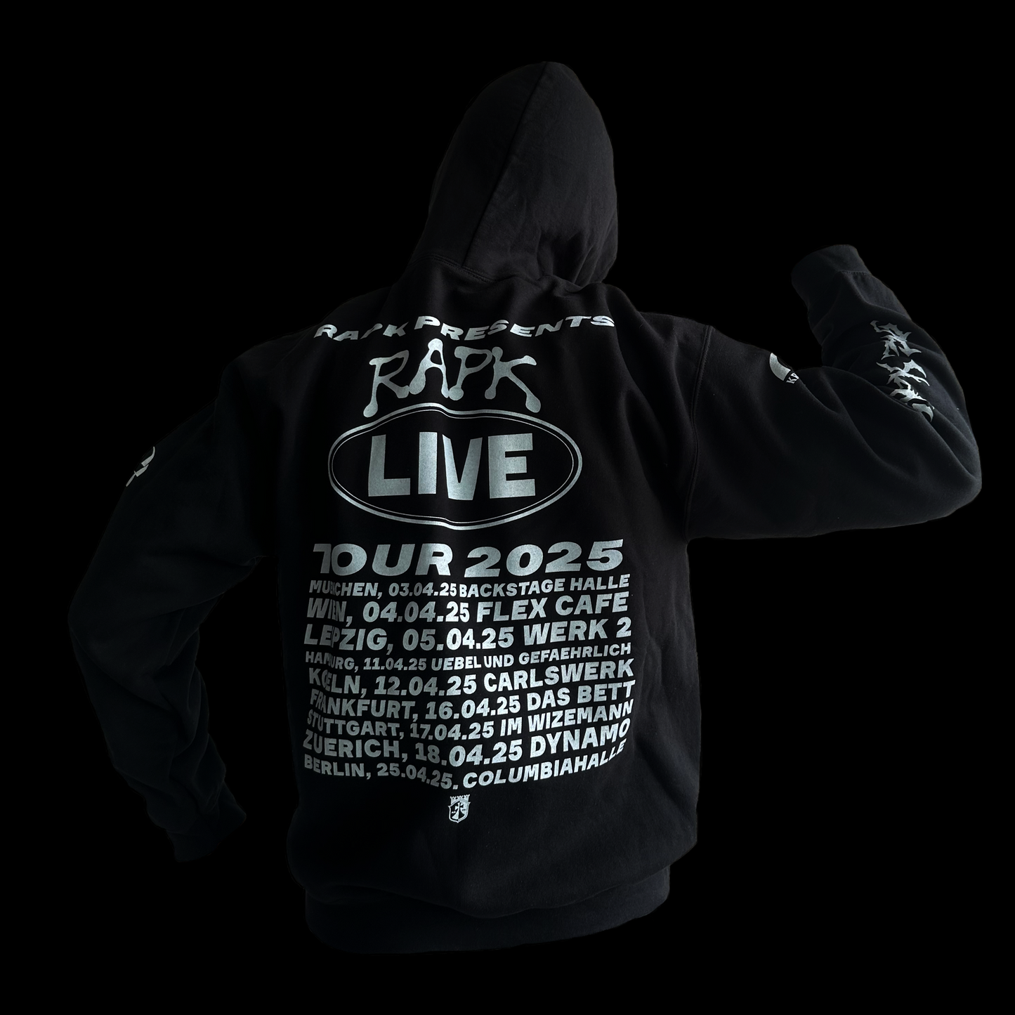 HOODIE RAPK LIVE TOUR 2025 SCHWARZ