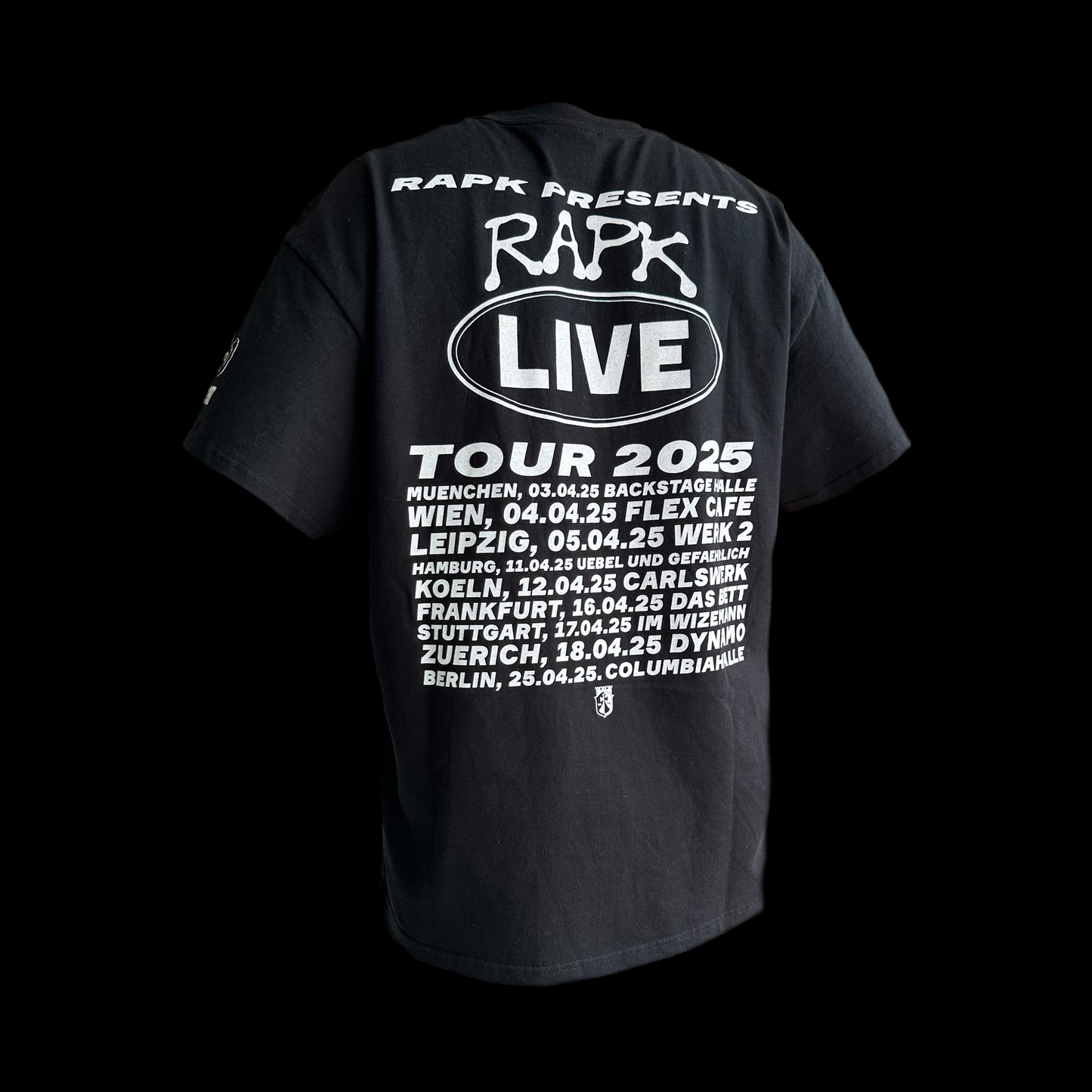 SHIRT RAPK LIVE TOUR 2025 SCHWARZ